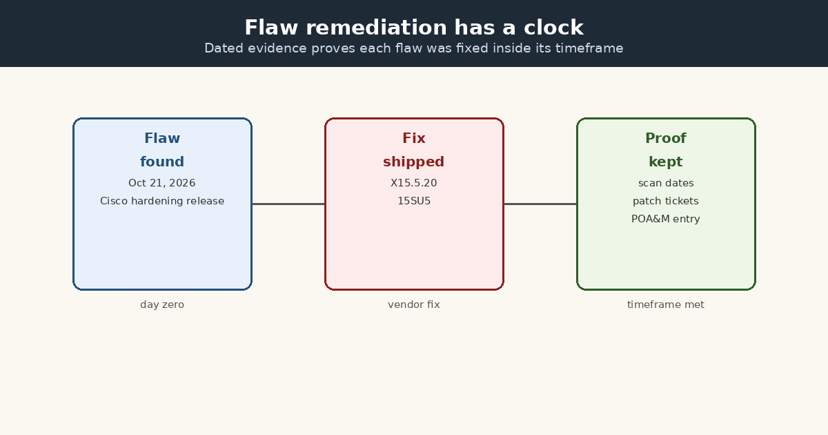 Diagram of the flaw remediation clock